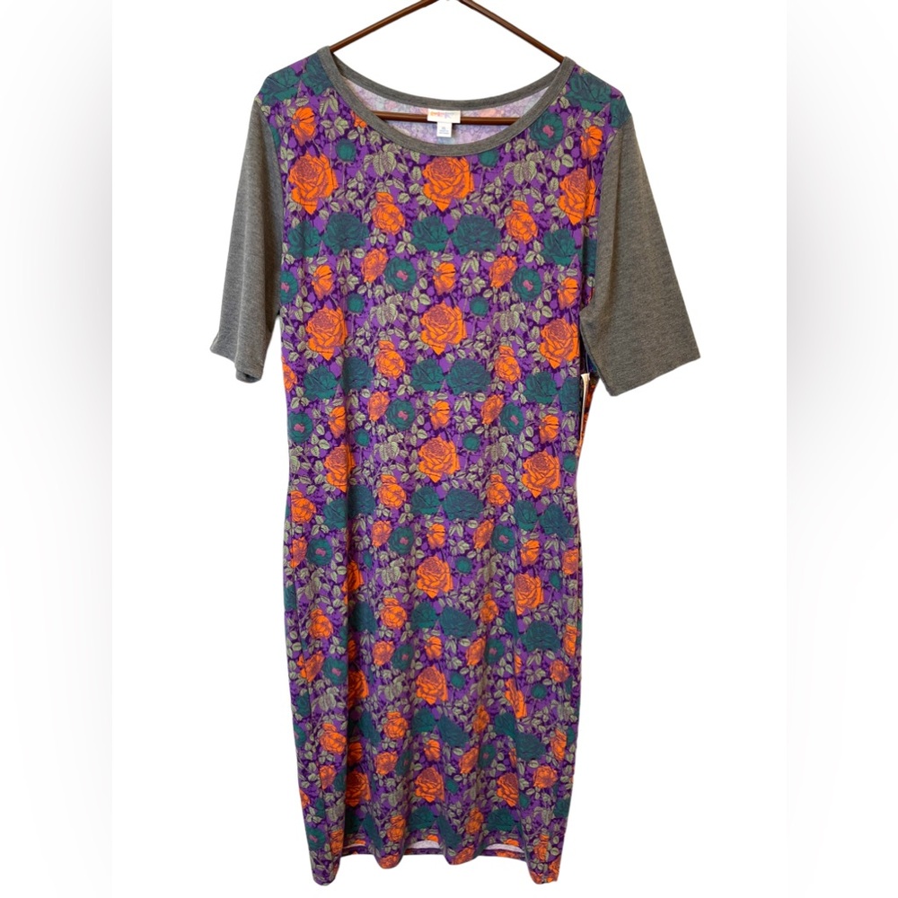 Lularoe Floral prints Short Sleeves Midi Dress Size XL